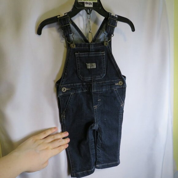 Baby Wrangler Jeans Blue Jean Overalls 0-3mts working pockets metal hardware - Picture 1 of 11